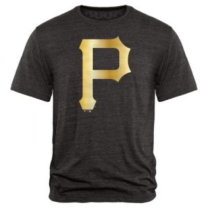 Delightful Pittsburgh Pirates Fanatics Apparel Gold Collection Tri Blend T Shirt Black