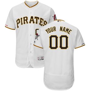 Delightful Pittsburgh Pirates Majestic Home Flex Base Authentic Collection Custom Jersey White