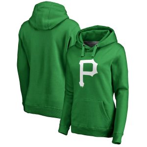 Delightful Pittsburgh Pirates Majestic Women's St. Patrick's Day White Logo Pullover Hoodie Kelly Green For a short time available Grab yours quickly to own a team jersey