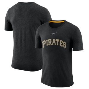 Delightful Pittsburgh Pirates Nike Wordmark Tri Blend T Shirt Black