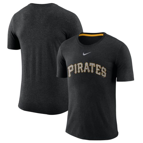 Delightful Pittsburgh Pirates Nike Wordmark Tri Blend T Shirt Black