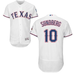 Delightful Rangers #10 Jim Sundberg White Flexbase Authentic Collection Stitched MLB Jersey