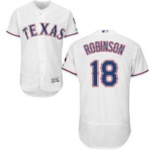 Delightful Rangers #18 Drew Robinson White Flexbase Authentic Collection Stitched MLB Jersey