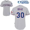 Delightful Rangers #30 Naftali Feliz Stitched MLB Grey Cool Base Jersey