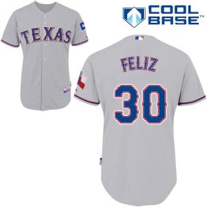 Delightful Rangers #30 Naftali Feliz Stitched MLB Grey Cool Base Jersey