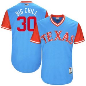 Delightful Rangers #30 Nomar Mazara Light Blue Big Chill Players Weekend Authentic Stitched MLB Jersey
