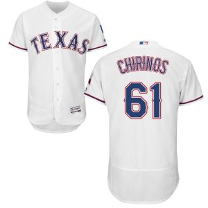 Delightful Rangers #61 Robinson Chirinos White Flexbase Authentic Collection Stitched MLB Jersey