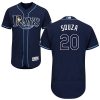 Delightful Rays #20 Steven Souza Dark Blue Flexbase Authentic Collection Stitched MLB Jersey