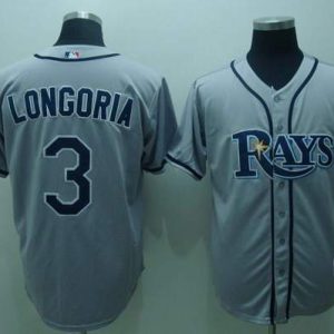 Delightful Rays #3 Evan Longoria Grey Stitched MLB Jersey