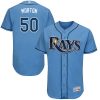Delightful Rays #50 Charlie Morton Light Blue Flexbase Authentic Collection Stitched MLB Jersey