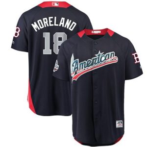 Delightful Red Sox #18 Mitch Moreland Navy Blue 2018 All Star American League Stitched MLB Jersey