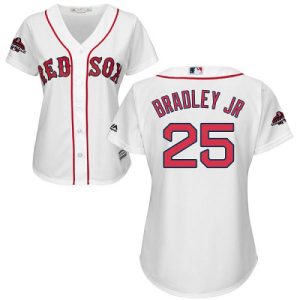 Delightful Red Sox #25 Jackie Bradley Jr White Home 2018 World Series Champions Women's Stitched MLB Jersey Retailers boost your inventory Order now to meet customer demand