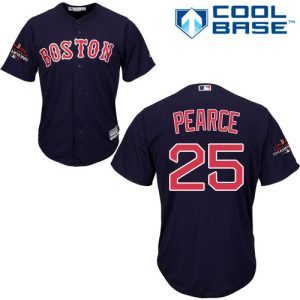 Delightful Red Sox #25 Steve Pearce Navy Blue New Cool Base 2018 World Series Champions Stitched MLB Jersey