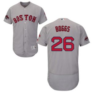 Delightful Red Sox #26 Wade Boggs Grey Flexbase Authentic Collection 2018 World Series Champions Stitched MLB Jersey