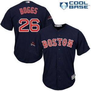 Delightful Red Sox #26 Wade Boggs Navy Blue New Cool Base 2018 World Series Champions Stitched MLB Jersey