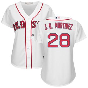 Delightful Red Sox #28 J. D. Martinez White Home Women's Stitched MLB Jersey Sports fans this is your chance Order soon to be part of the action