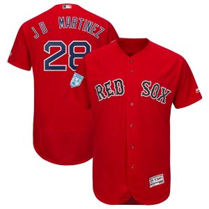 Delightful Red Sox #28 J.D. Martinez Red 2019 Spring Training Flex Base Stitched MLB Jersey
