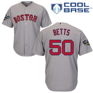 Delightful Red Sox #50 Mookie Betts Grey Cool Base 2018 World Series Stitched Youth MLB Jersey Retailers boost your inventory Order now to meet customer demand