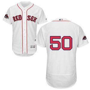 Delightful Red Sox #50 Mookie Betts White Flexbase Authentic Collection 2018 World Series Champions Stitched MLB Jersey