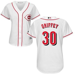 Delightful Reds #30 Ken Griffey White Home Women's Stitched MLB Jersey Be among the first buyers Order now to enjoy top notch quality