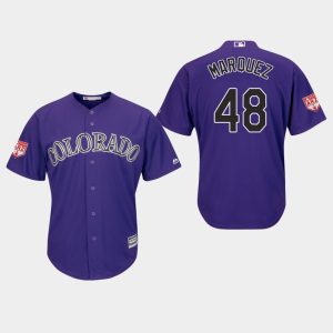 Delightful Rockies #48 German Marquez Purple 2019 Spring Training Cool Base Stitched MLB Jersey
