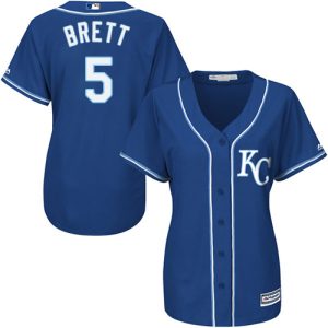 Delightful Royals #5 George Brett Royal Blue Alternate Women's Stitched MLB Jersey Act fast Only a few left Secure yours today