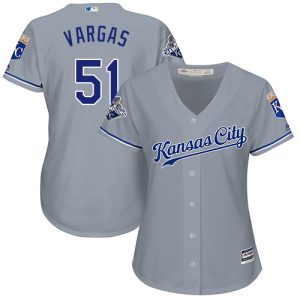 Delightful Royals #51 Jason Vargas Grey Road Women's Stitched MLB Jersey Limited stock Order now to show your love for your team