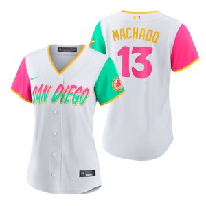 Delightful San Diego Padres #13 Manny Machado 2022 City Connect Women's Nike Games Jersey   White With high demand Don't miss out Order now to wear your team colors