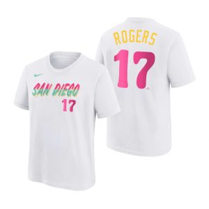Delightful San Diego Padres #17 Taylor Rogers 2022 City Connect Youth MLB T Shirt   White Be among the first buyers Order now to enjoy top notch quality