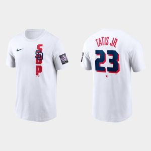 Delightful San Diego Padres #23 Fernando Tatis Jr. Men's 2021 MLB All Star Game Wordmark White T Shirt Limited stock Order now to show your love for your team