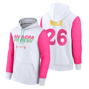 Delightful San Diego Padres #26 Austin Nola Men's Nike MLB 2022 City Connect Hoodie   White