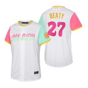Delightful San Diego Padres #27 Matt Beaty 2022 City Connect Youth Nike Games Jersey   White Be among the first buyers Order now to enjoy top notch quality