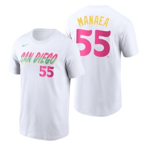 Delightful San Diego Padres #55 Sean Manaea 2022 City Connect Men's MLB T Shirt   White Sports enthusiasts seize this opportunity Order now to feel the game excitement