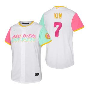 Delightful San Diego Padres #7 Ha Seong Kim 2022 City Connect Youth Nike Games Jersey   White Limited stock Order now to show your love for your team