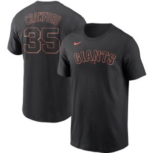 Delightful San Francisco Giants #35 Brandon Crawford Nike Name & Number T Shirt Black Sports enthusiasts seize this opportunity Order now to feel the game excitement