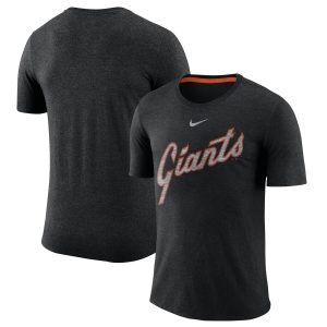 Delightful San Francisco Giants Nike Wordmark Tri Blend T Shirt Black