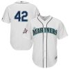 Delightful Seattle Mariners #42 Majestic 2019 Jackie Robinson Day Official Cool Base Jersey White