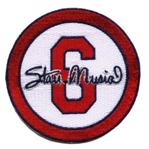 Delightful Stitched Stan (The Man) Musial #6 St Louis Cardinals Memorial White Sleeve Patch (2013)