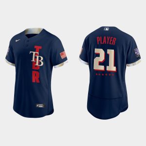 Delightful Tampa Bay Rays Custom 2021 MLB All Star Game Authentic Navy Jersey