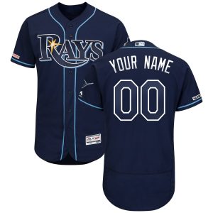 Delightful Tampa Bay Rays Majestic Home Authentic Collection Flex Base Custom Jersey Navy