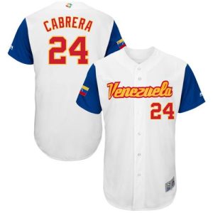 Delightful Team Venezuela #24 Miguel Cabrera White 2017 World MLB Classic Authentic Stitched MLB Jersey
