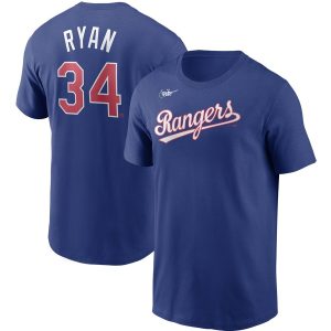 Delightful Texas Rangers #34 Nolan Ryan Nike Cooperstown Collection Name & Number T Shirt Royal Sports enthusiasts seize this opportunity Order now to feel the game excitement