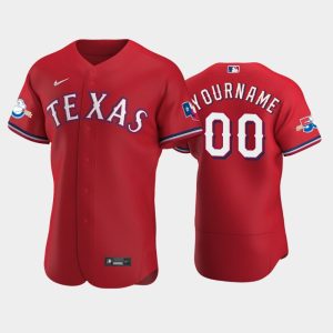 Delightful Texas Rangers Custom Authentic 50th Anniversary Men's Nike Alternate MLB Jersey   Red