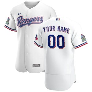 Delightful Texas Rangers Custom Men's Nike White Home 2020 Authentic Patch Player MLB Jersey