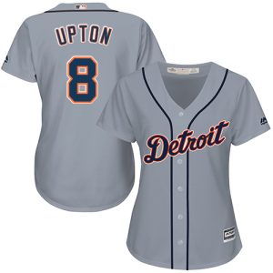 Delightful Tigers #8 Justin Upton Grey Road Women's Stitched MLB Jersey Act fast Only a few left Secure yours today
