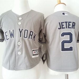 Delightful Toddler Yankees #2 Derek Jeter Grey Cool Base Stitched MLB Jersey Collectors this is a must have Add it to your collection by ordering
