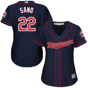 Delightful Twins #22 Miguel Sano Navy Blue Alternate Women's Stitched MLB Jersey Limited stock Order now to show your love for your team