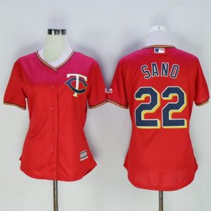 Delightful Twins #22 Miguel Sano Red Women's Alternate Stitched MLB Jersey With high demand Don't miss out Order now to wear your team colors