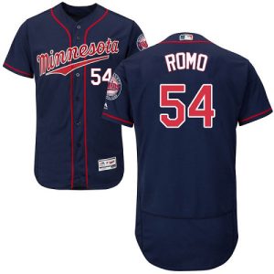 Delightful Twins #54 Sergio Romo Navy Blue Flexbase Authentic Collection Stitched MLB Jersey