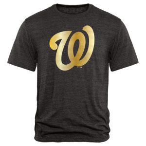 Delightful Washington Nationals Fanatics Apparel Gold Collection Tri Blend T Shirt Black